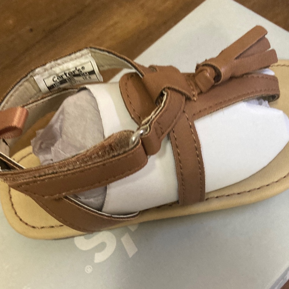 Cat & Jack Tan Knot-Detail Strappy Sandals - Picture 2 of 3